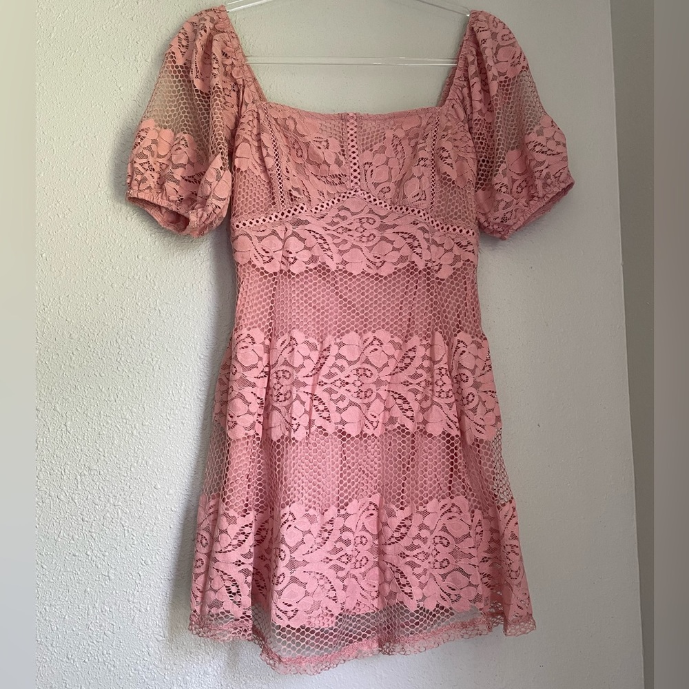 Free People Pink Lace Dress size xsmall